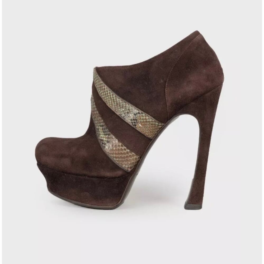 Saint Laurent Brown Suede Ankle Boots - Sz 38.5